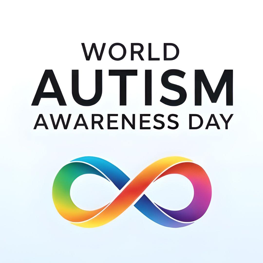 World Autism Awareness Day with rainbow infinity symbol
