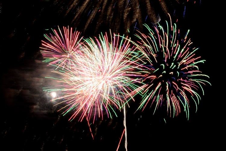 fireworks in a night sky