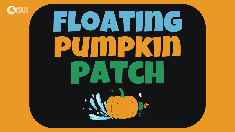 graphic with a pumpkin and text saying floating pumpkin patch