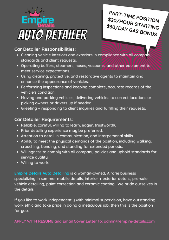 Car Detailer Job Description