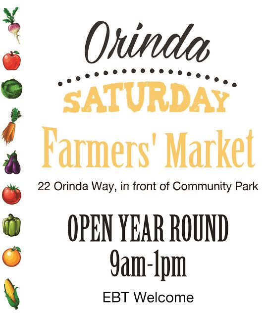 Flyer for the Saturday Orinda Farmers' Market