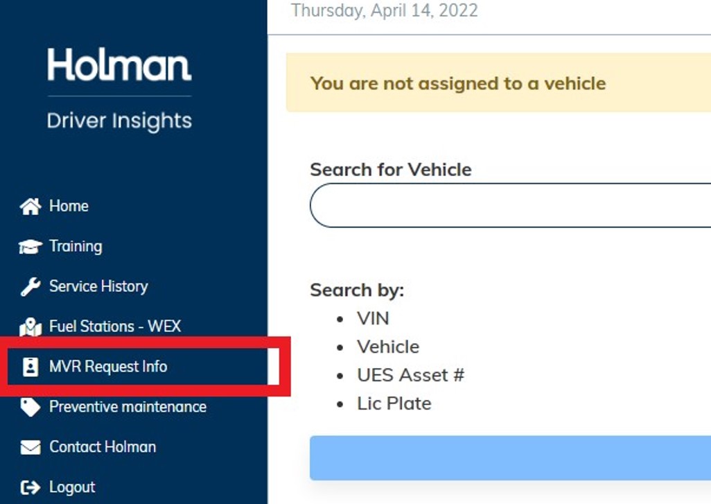 Please approve your Motor Vehicle Record request