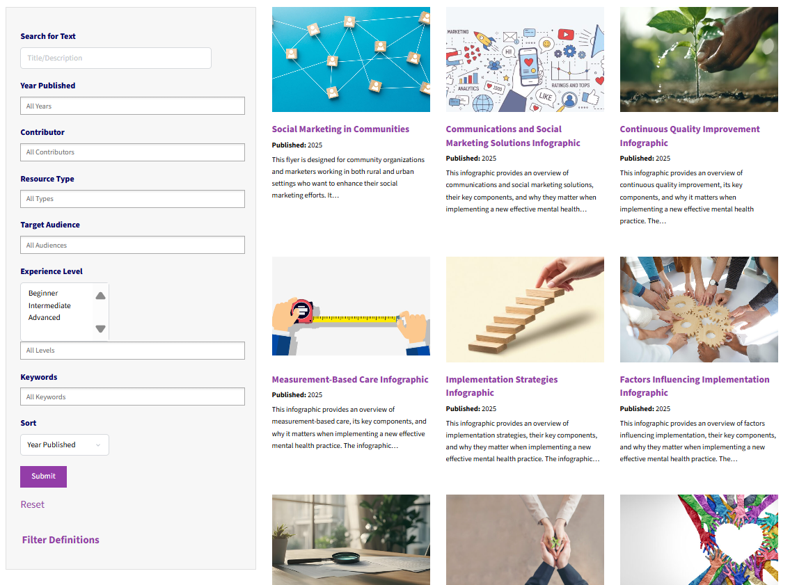 Resource Library Screenshot