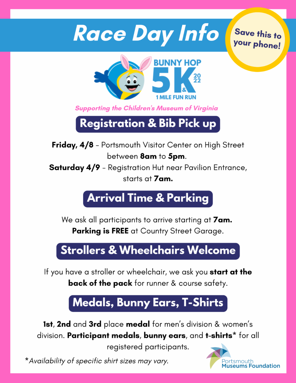 🐰 Race Day Details - Bunny Hop 5K & 1 Mile Family Fun Run 🐰