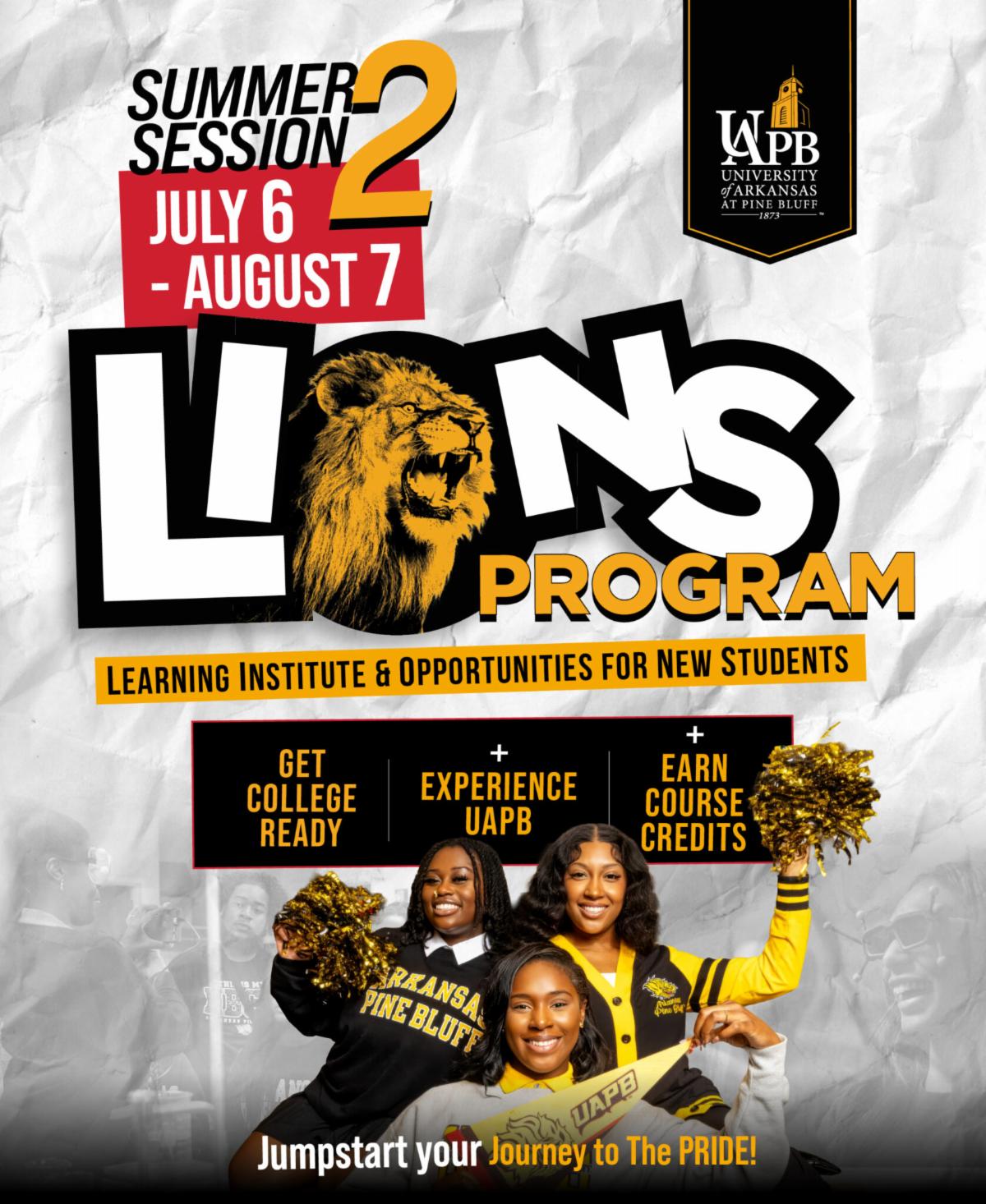 UAPB 2026 LIONS Program Summer Session 2