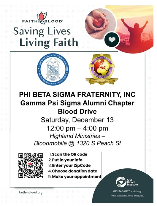 Phi Beta Sigma Fraternity Blood Drive