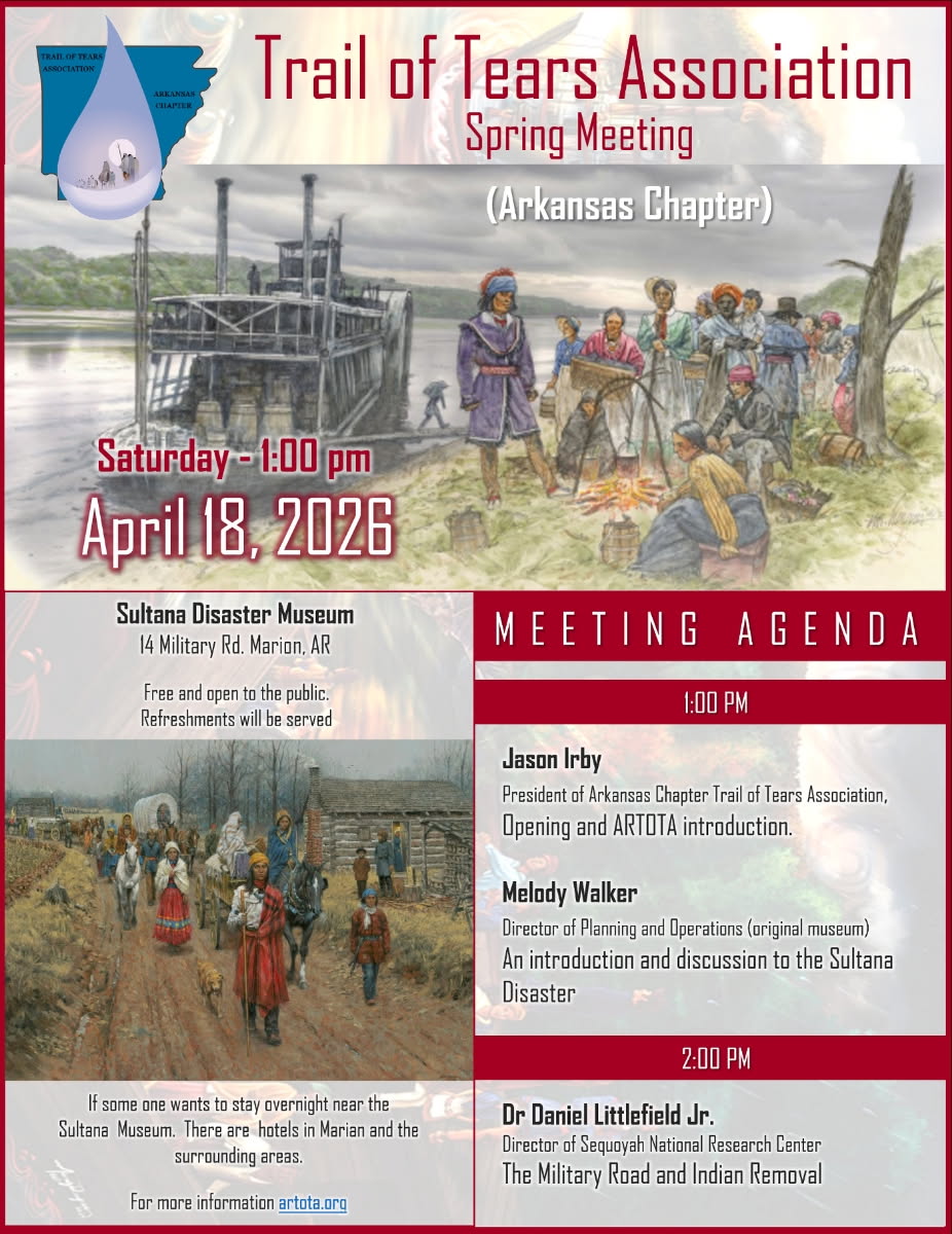 Trail of Tears Arkansas Chapter Spring 2026 Meeting
