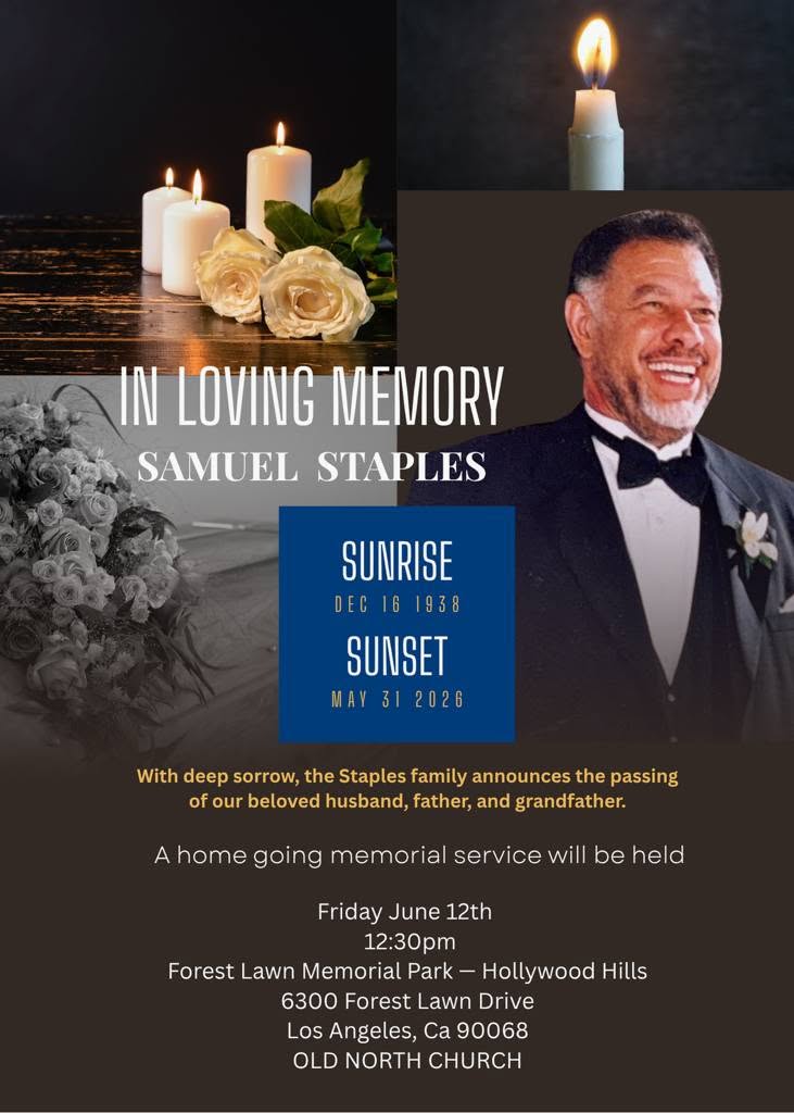 Samuel Staples Memorial Service 6.12.2026