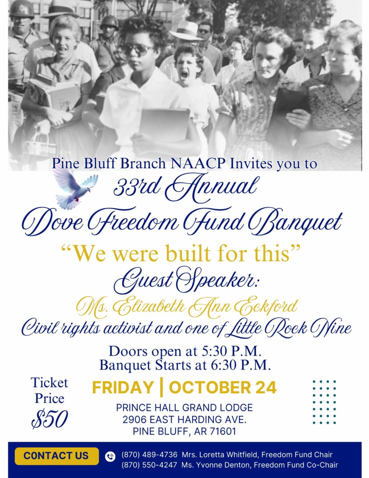 Pine Bluff Branch NAACP 33rd Dove Freedom Fund Banquet