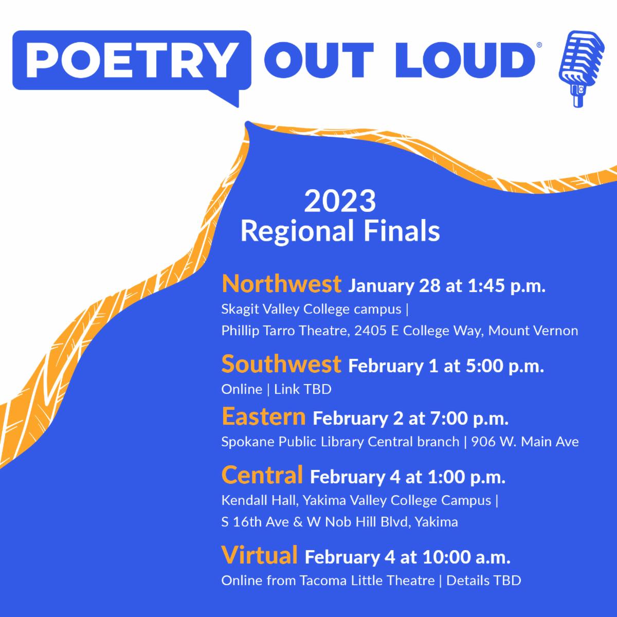 Poetry Out Loud 2023 Regional Finals