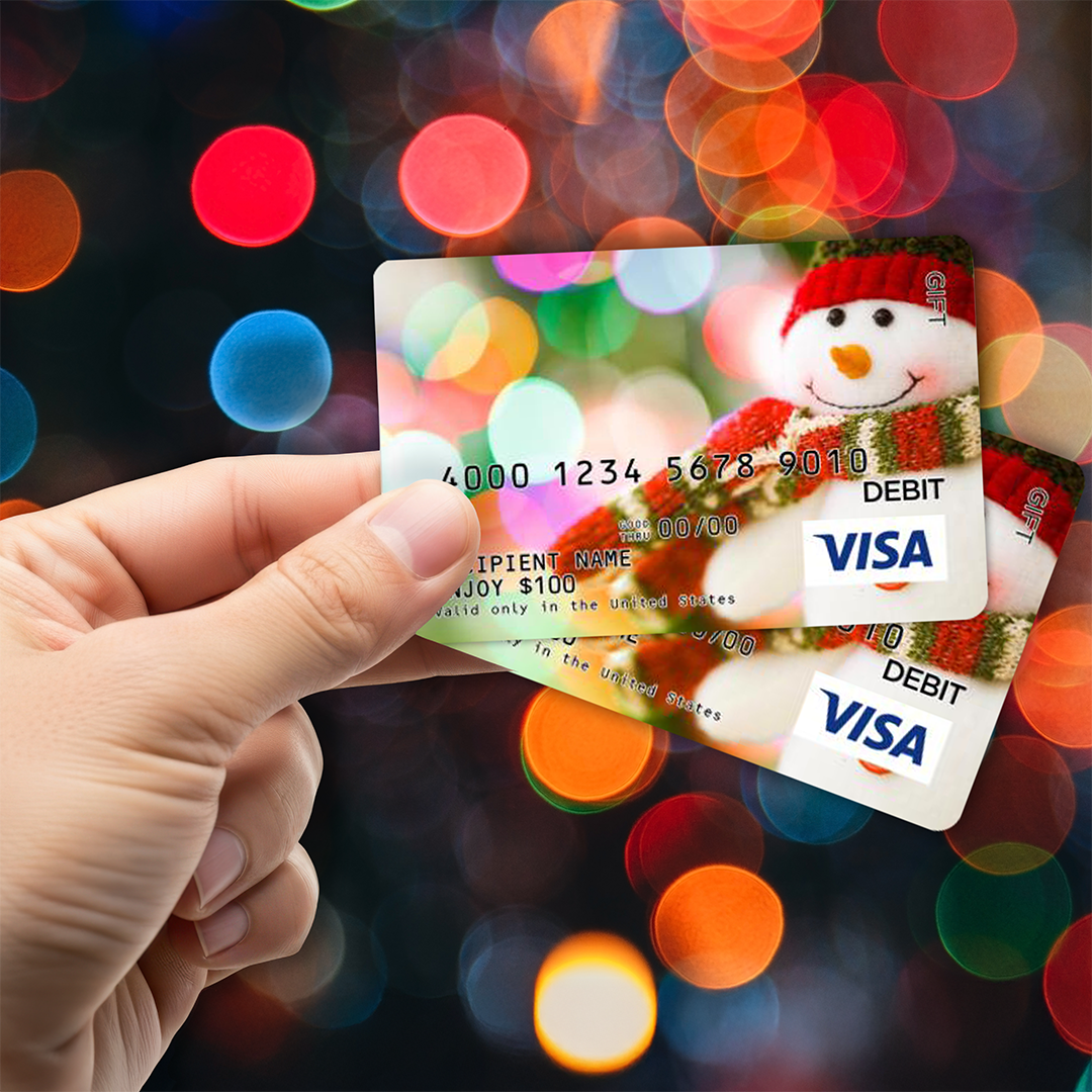 Win the holiday with Mid Oregon Credit Union VISAÂ® Gift Cards