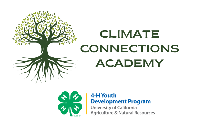 Climate connections logo, sponsored by California 4-H