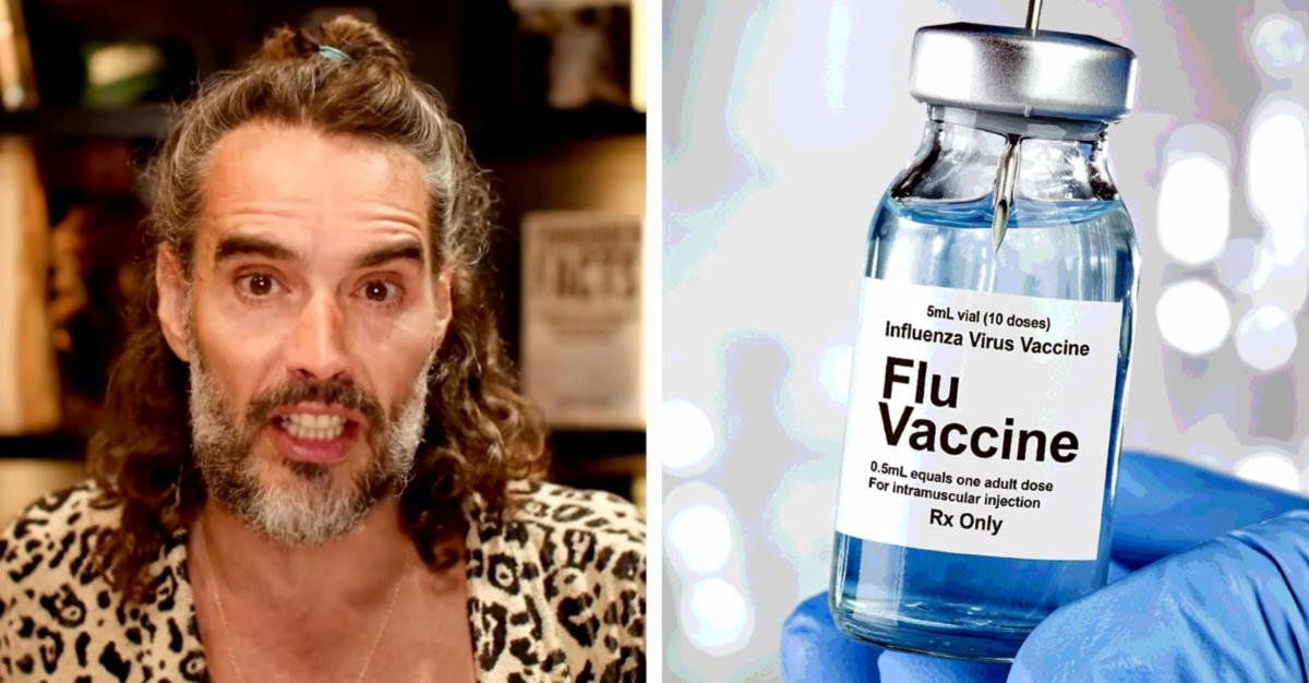 russell brand flu shot
