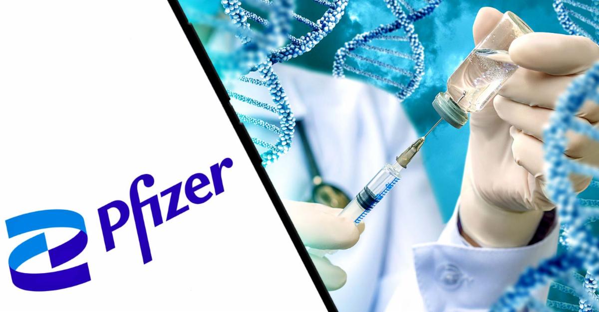 pfizer logo and vaccine