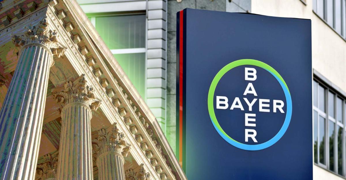 supreme court building and bayer logo