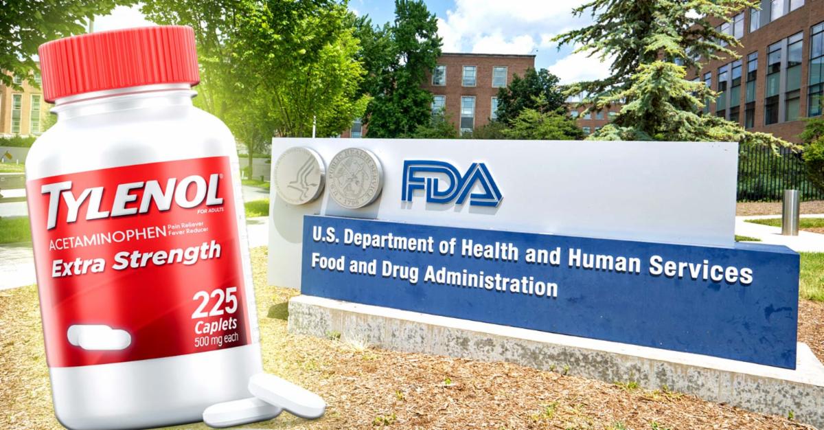bottle of tylenol and FDA building