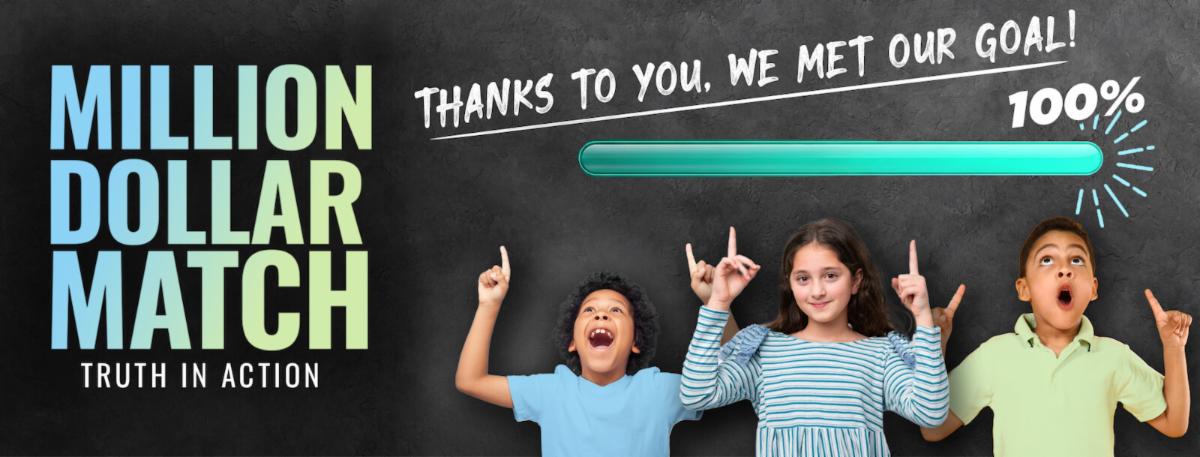 Thanks to you we met our Million Dollar Match goal