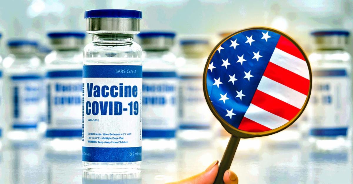 covid vaccine and u.s. flag