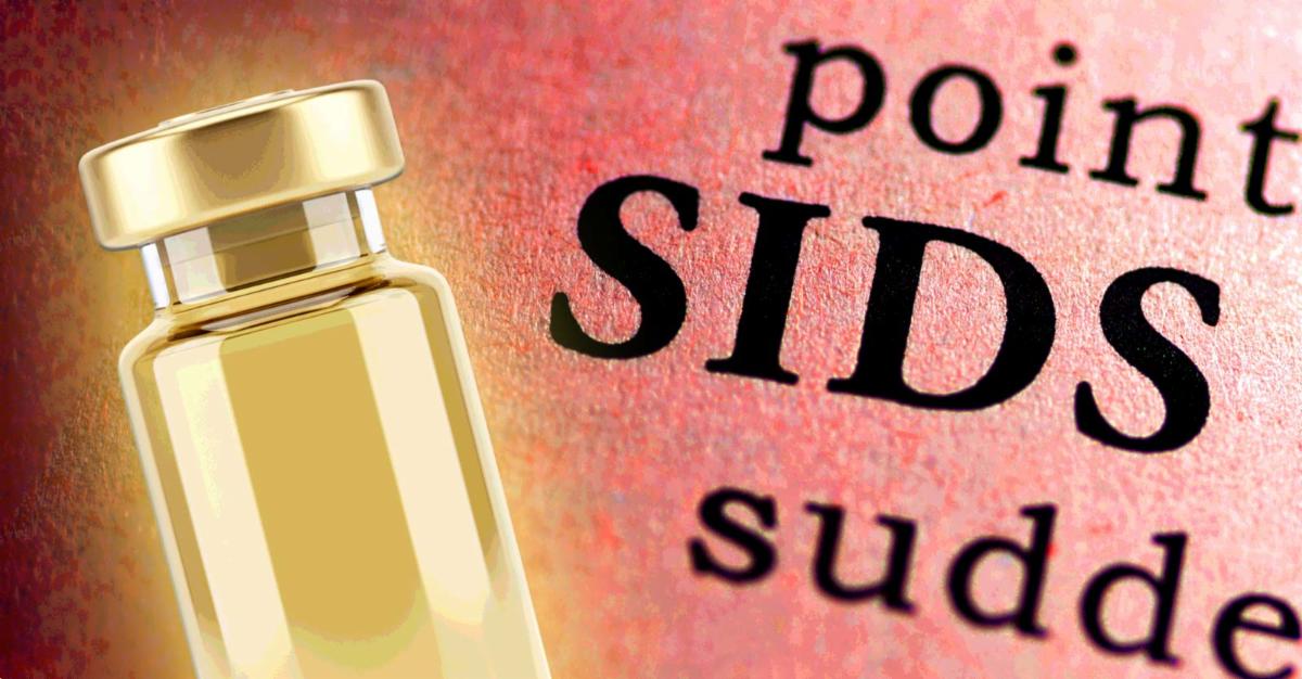 vaccine bottle and letters "SIDS"