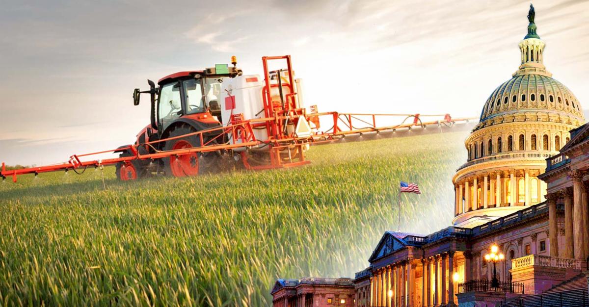 tractor spraying pesticides 