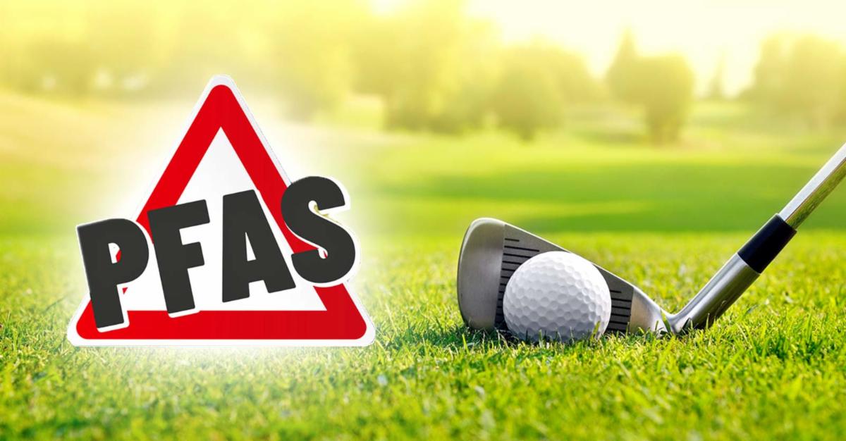 pfas warning symbol and golf course
