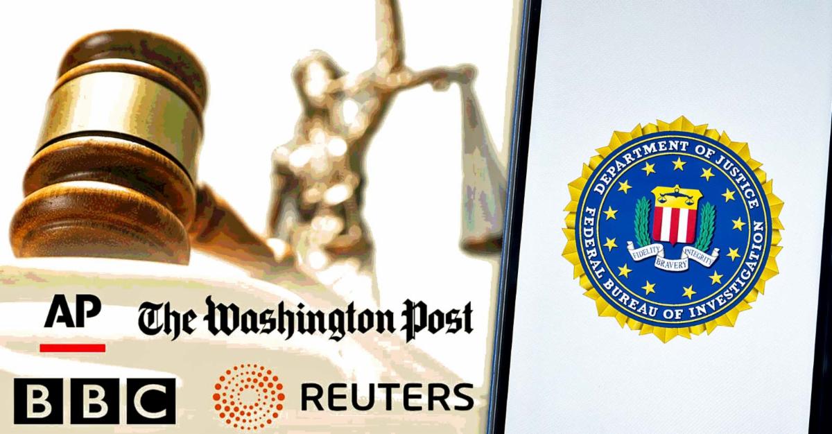 gavel with msm logos and a phone DOJ logo on the right