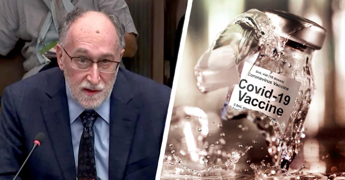 denis rancourt and covid vaccine bottle