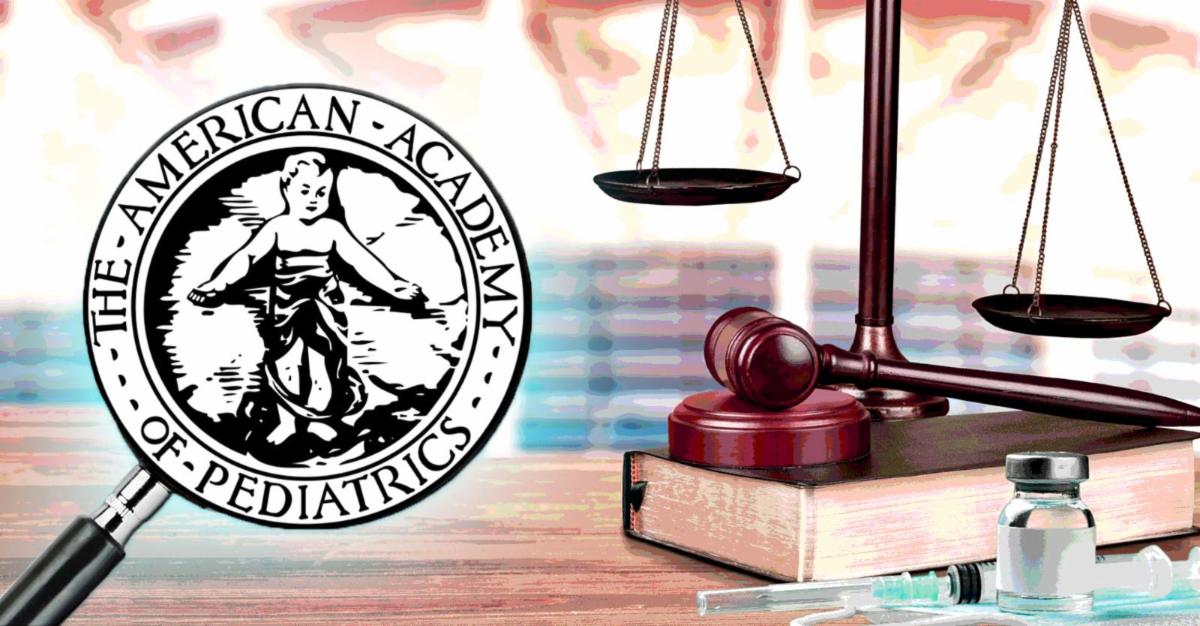 gavel and vaccine with AAP logo