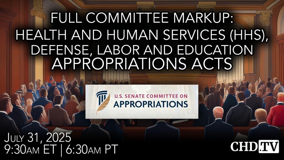 Full Committee Markup Health and Human Services (HHS) Defense Labor and Education Appropriations Acts