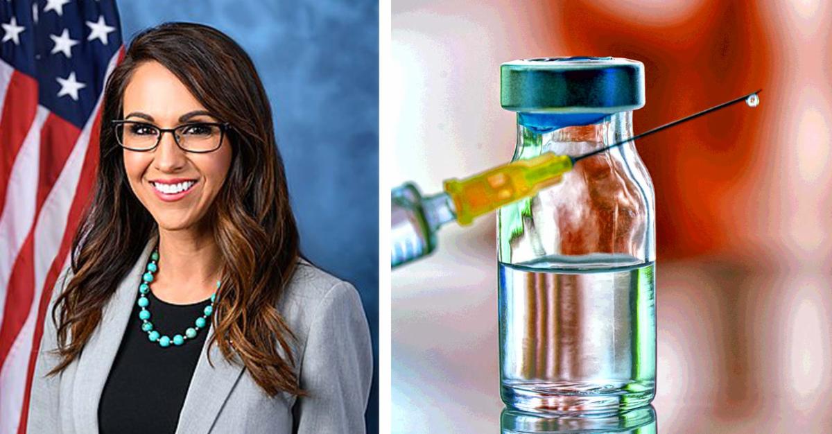lauren boebert and vaccine bottle