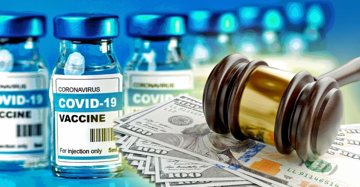 covid vaccine gavel and money