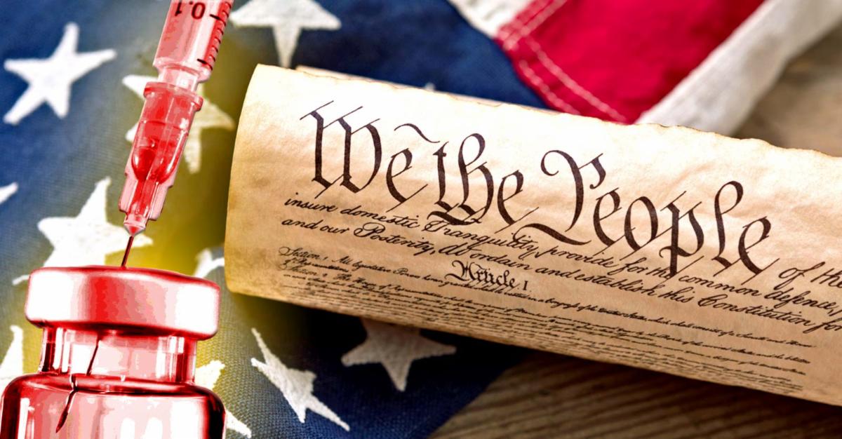 vaccine bottle and preamble to us. constitution