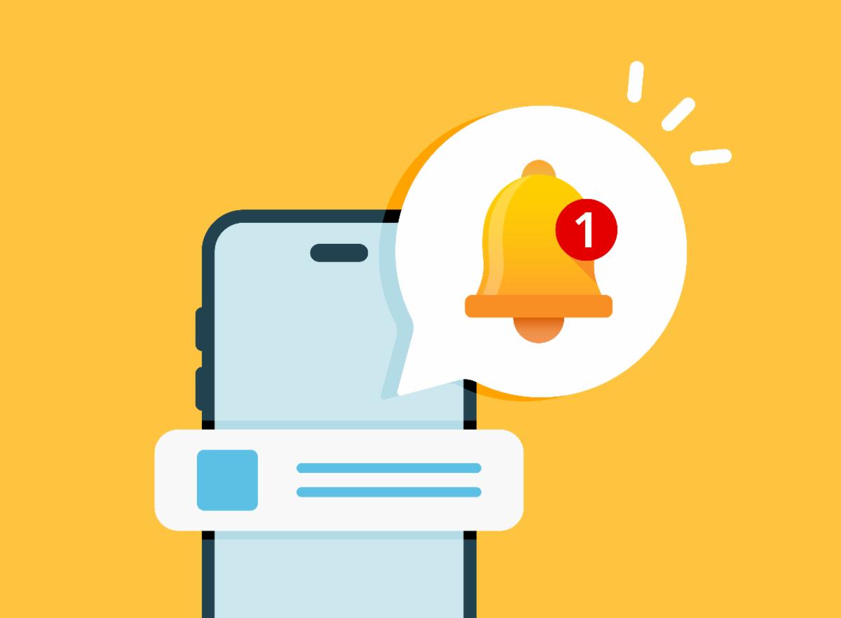 Illustration of a smartphone receiving a notification.