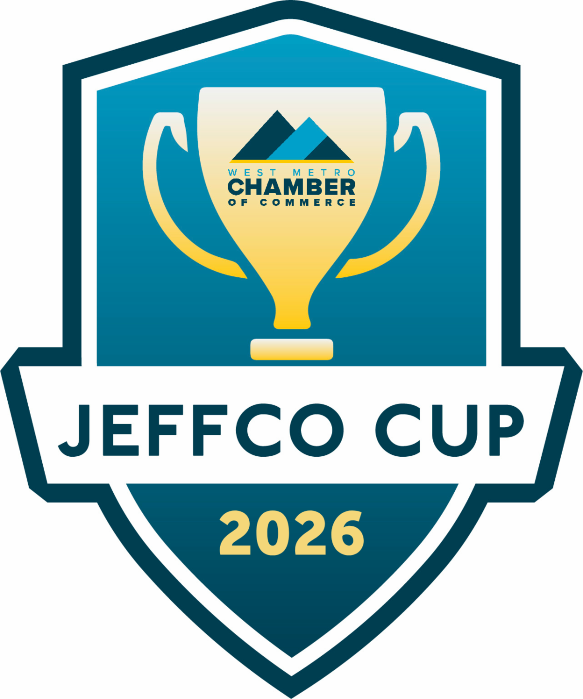 Jeffco Cup 2026 logo featuring a trophy and the West Metro Chamber of Commerce logo.