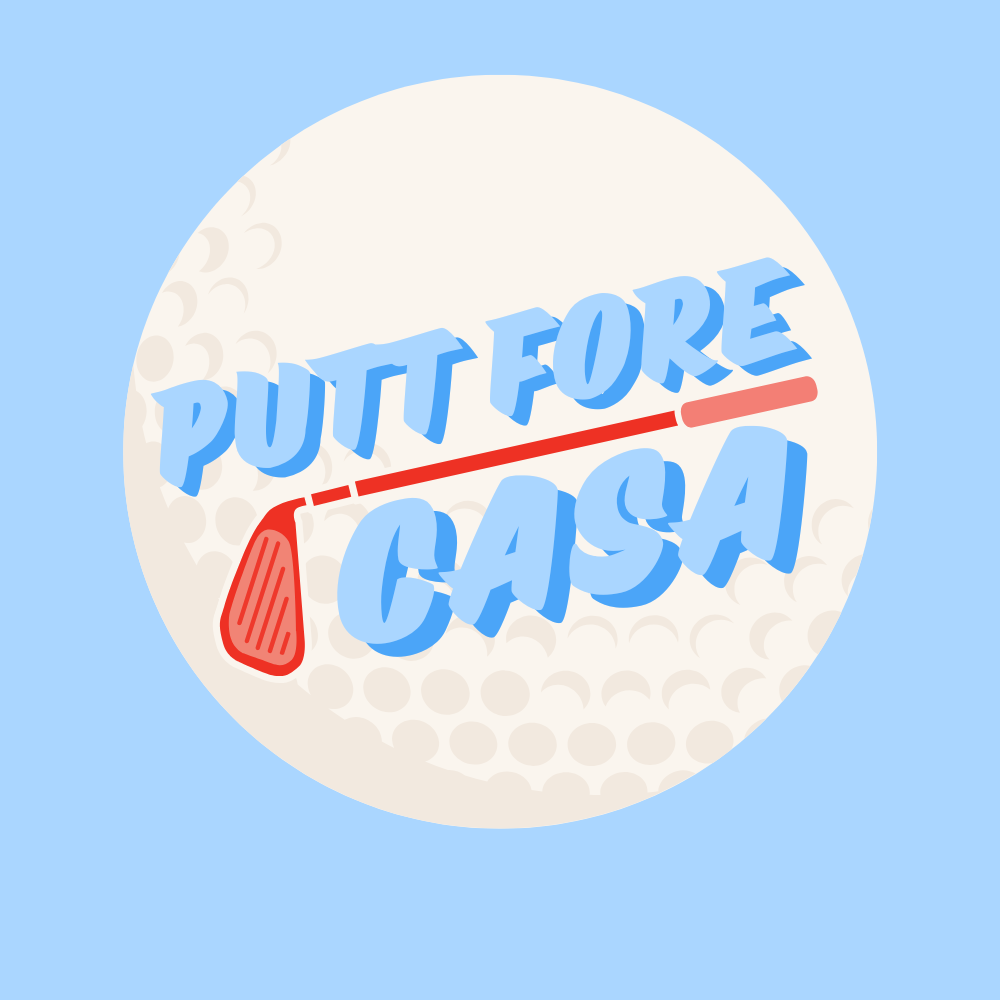 Putt Fore CASA golf event logo.