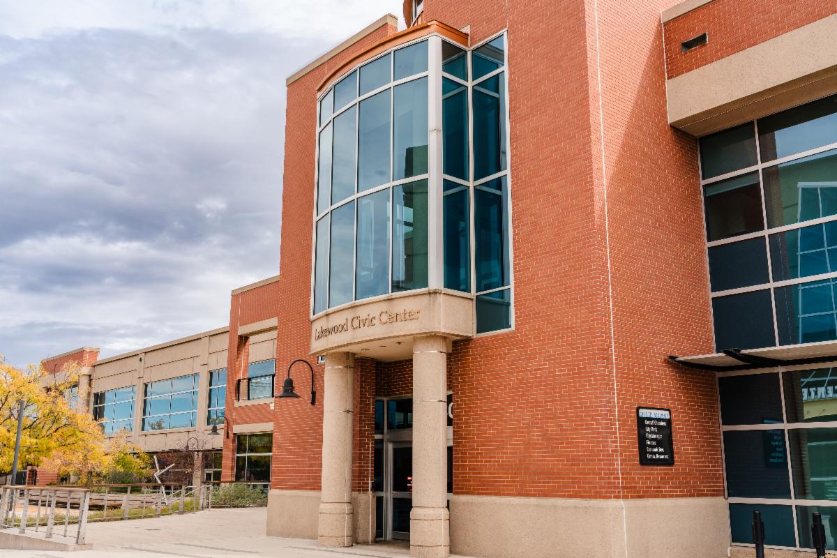 Exterior of Lakewood Civic Center building.