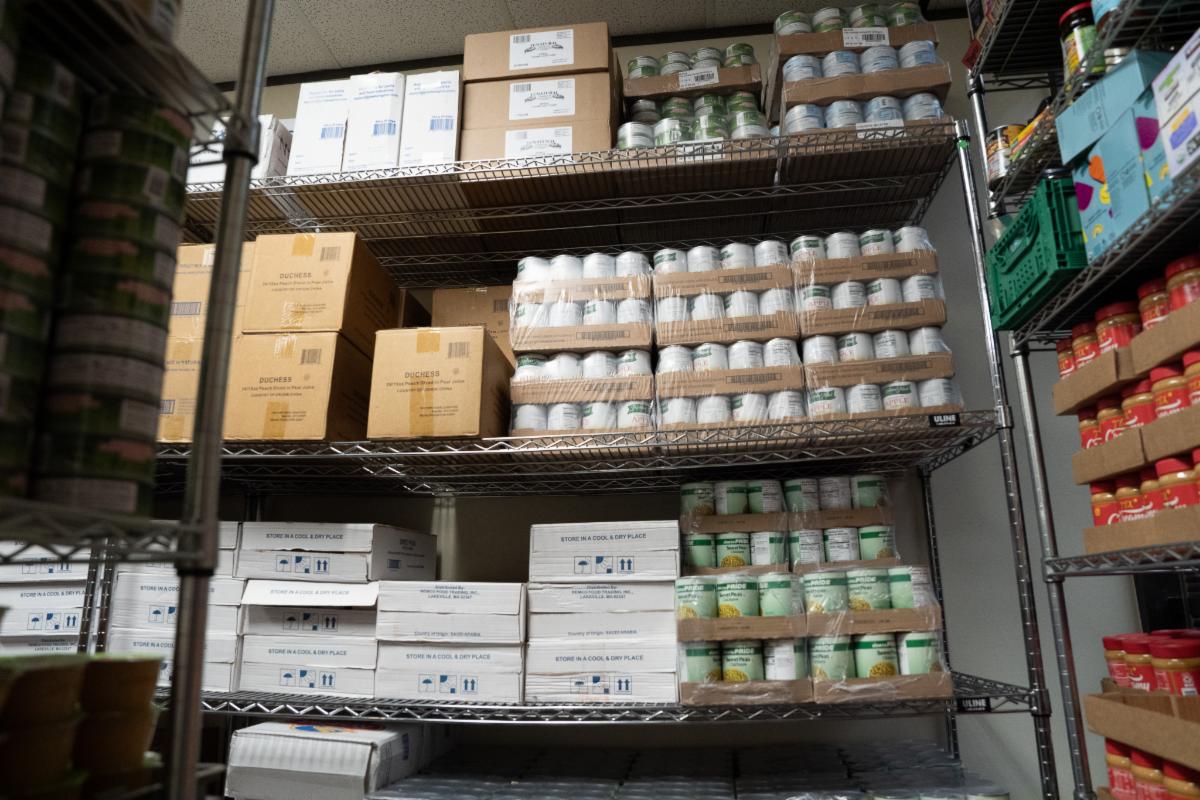 Food pantry supplies at AAYHF