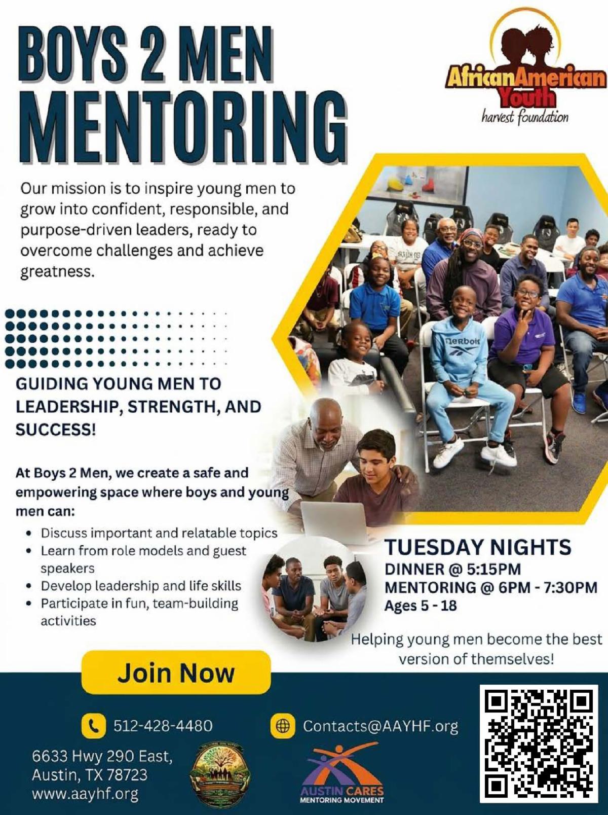 Boys 2 Men mentoring flyer