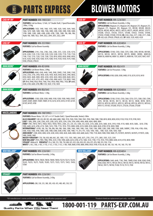 Parts Express Australia Newsletter Blower Motors
