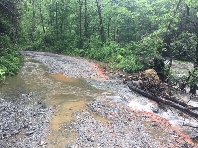 20180530-FS-ChattahoocheeNF-CRRD-Flash flood on Tallulah River Road at Line Branch near Tate City