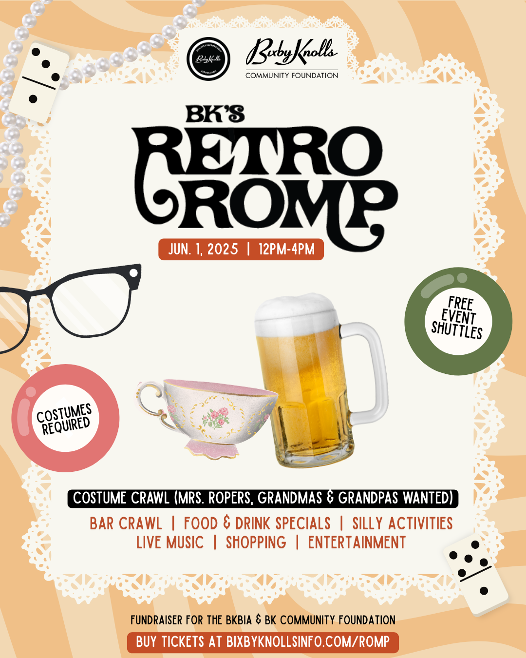 Retro Romp Costume Crawl in BK on June 1 2025