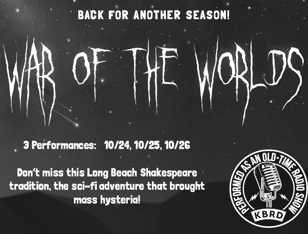 LB Shakespeare Co performs War of the Worlds as old-time radio show Oct 24-26 2025