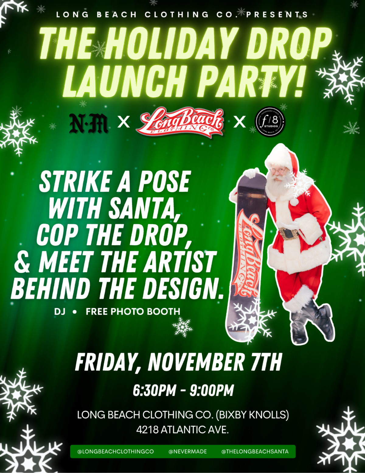 LB Clothing Co (4218 Atlantic Ave) Holiday Launch Party Nov 7 2025