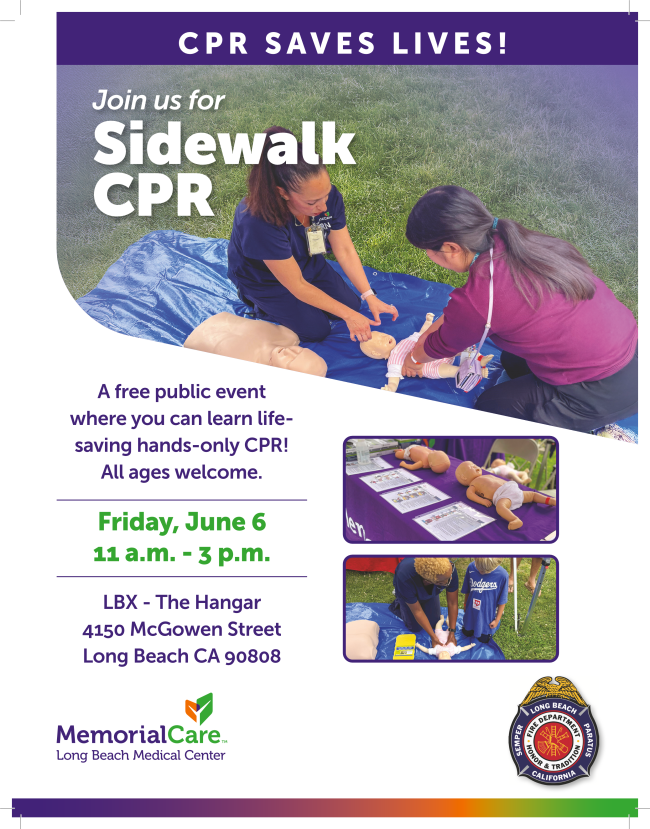 LBFD and Memorial Care Sidewalk CPR Free Training Event June 6 2025