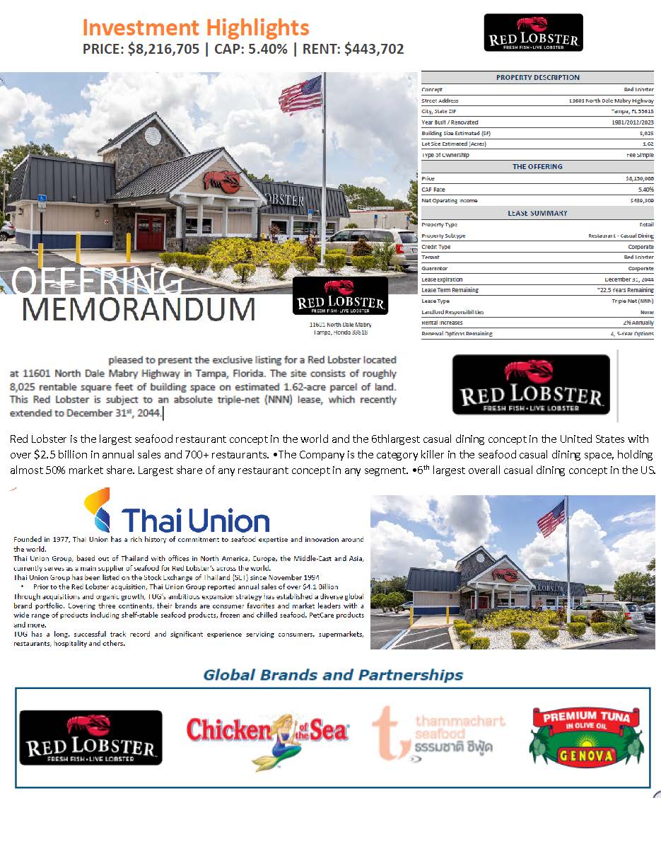 RED LOBSTER NNN, LAND PEMBROOKE PINES, LAKE WORTH, WYNWOOD