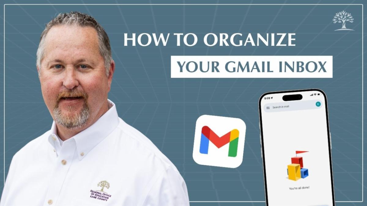 Thumbail for Tuesday Tech Tip episode, titled "How to Organize your Gmail Inbox"