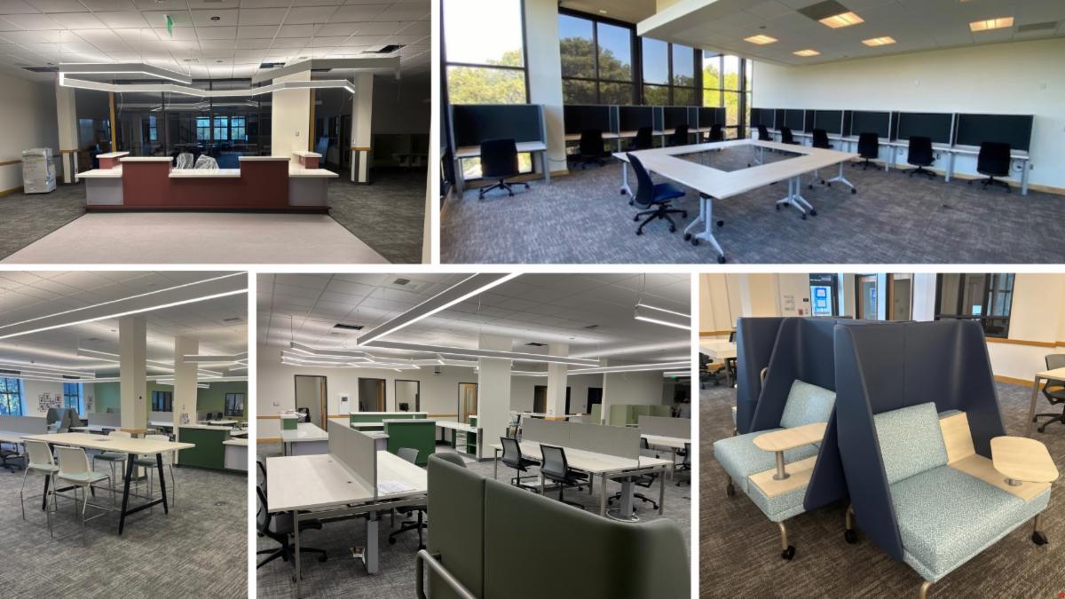 A sneak peek of the interior of the newly-renovated Library and Technology Center at Monterey Peninsula Community College.