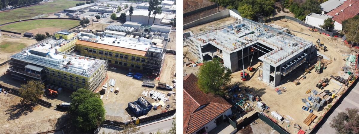 aerial shots of LAPC Campus Construction Projects 