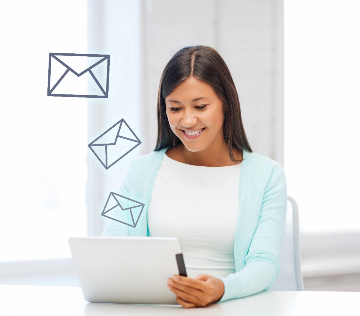 Woman with table pc