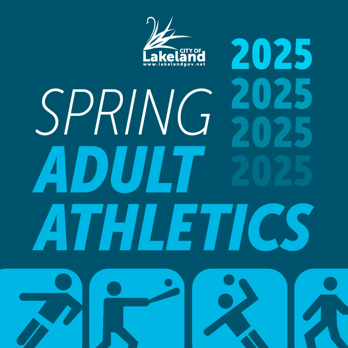 A blue graphic that says "PR&CA 2025 Adult Athletics"